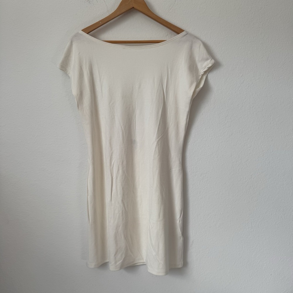 Free People Beach Rosalia Low-Back Mini Dress Short Sleeve Ivory XL Made in USA